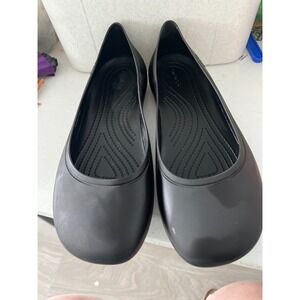 Crocs Alice Work Flat Black Slip On Shoes Womens 10 Professional Nursing Clog